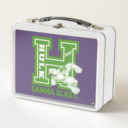Hulk Gamma Blast Collegiate Badge Metal Lunch Box