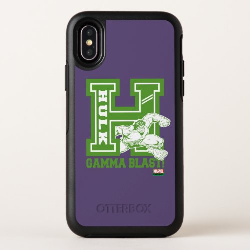Hulk Gamma Blast Collegiate Badge OtterBox Symmetry iPhone X Case