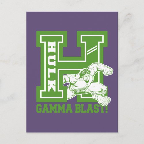 Hulk Gamma Blast Collegiate Badge Postcard
