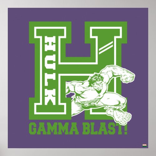 Hulk Gamma Blast Collegiate Badge Poster