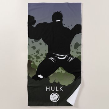 Hulk Heroic Silhouette Beach Towel by avengersclassics at Zazzle