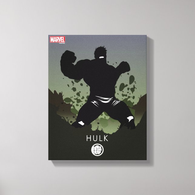 Hulk Heroic Silhouette Canvas Print (Front)