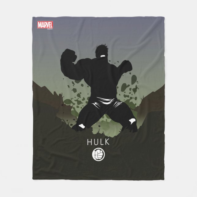 Hulk Heroic Silhouette Fleece Blanket (Front)