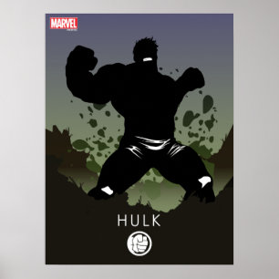 Hulk Heroic Silhouette Poster