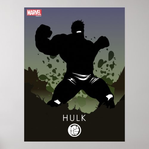 Hulk Heroic Silhouette Poster