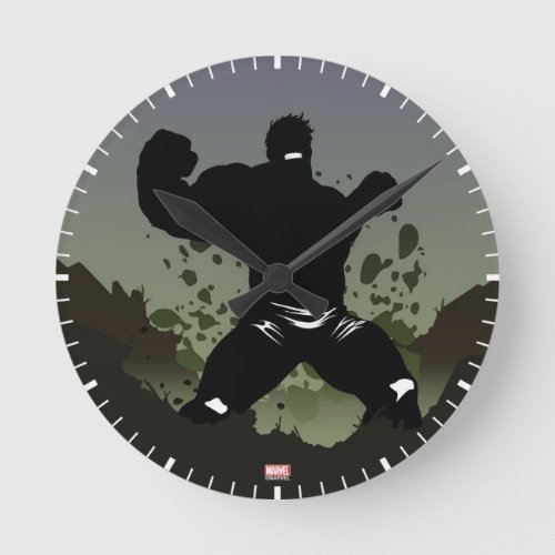 Hulk Heroic Silhouette Round Clock