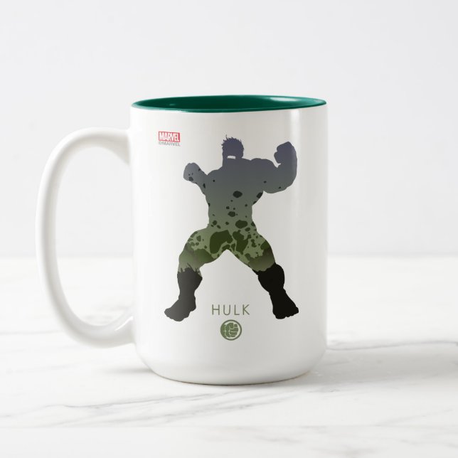 Hulk Heroic Silhouette Two-Tone Coffee Mug (Left)