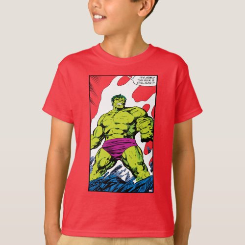 Hulk In Smoldering Ruins Comic Panel T_Shirt