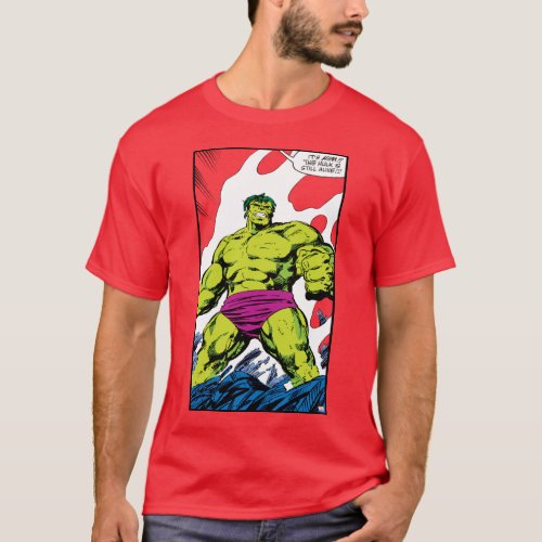 Hulk In Smoldering Ruins Comic Panel T_Shirt