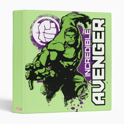 Hulk Incredible Avenger 3 Ring Binder