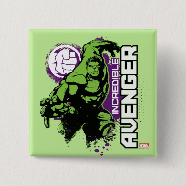 Hulk Incredible Avenger Button (Front)