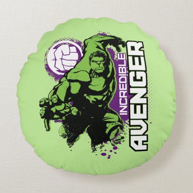 Hulk Incredible Avenger Round Pillow (Front)