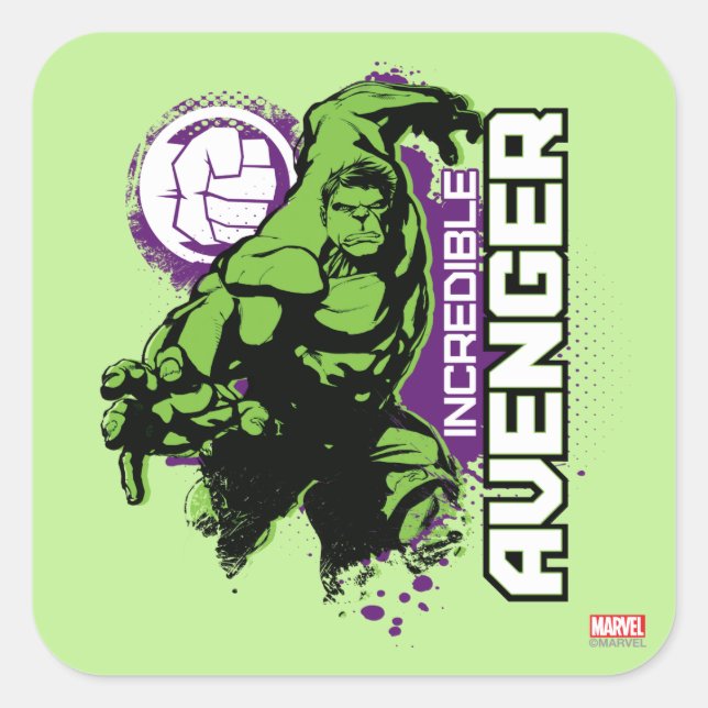 Hulk Incredible Avenger Square Sticker (Front)