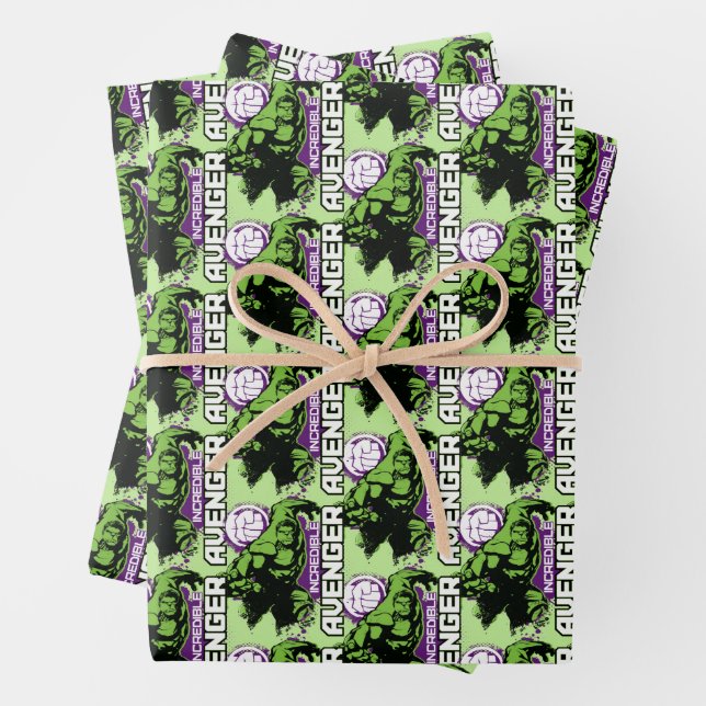 Hulk Incredible Avenger Wrapping Paper Sheets (In situ)