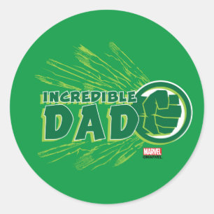 Hulk   Incredible Dad Classic Round Sticker