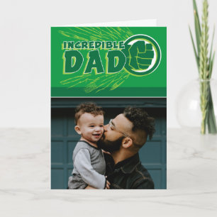 Hulk Incredible Dad Custom Photo Card