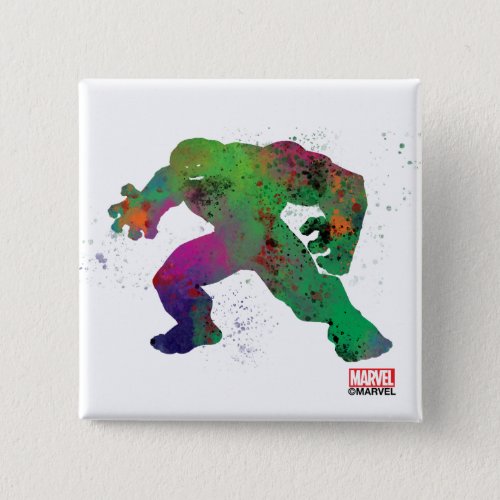 Hulk Outline Watercolor Splatter Button