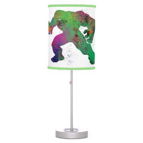 Hulk Outline Watercolor Splatter Table Lamp
