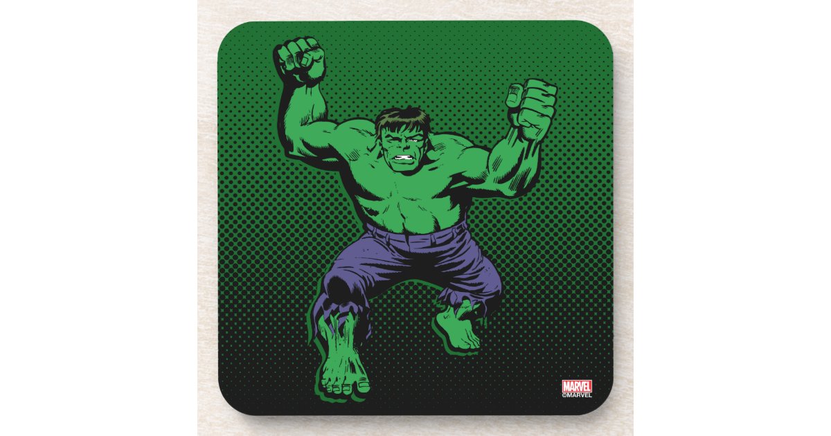 Hulk Retro Arms Beverage Coaster | Zazzle