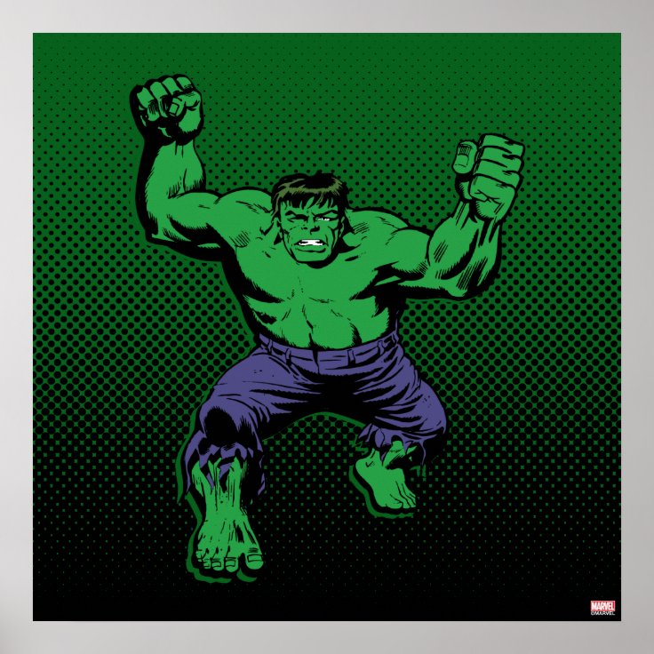 Hulk Retro Arms Poster | Zazzle