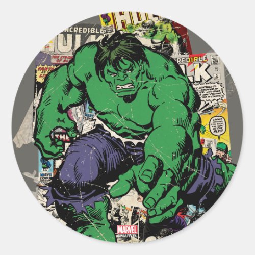 Hulk Retro Comic Graphic Classic Round Sticker