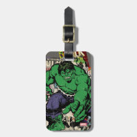 Hulk Retro Comic Graphic Luggage Tag