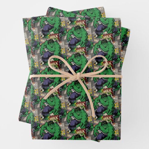 Hulk Retro Comic Graphic Wrapping Paper Sheets