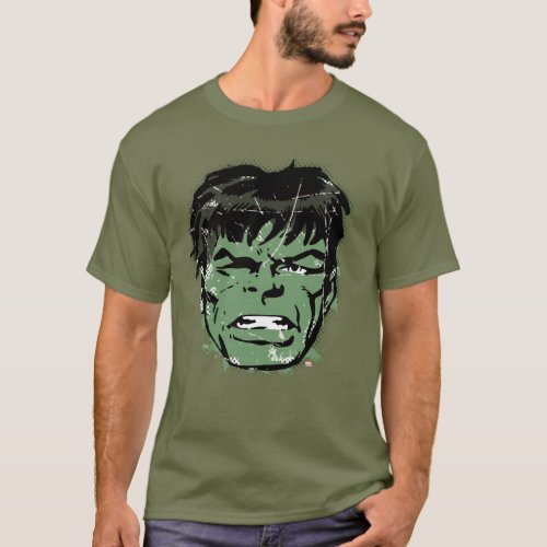 Hulk Retro Comic Halftone Head T_Shirt