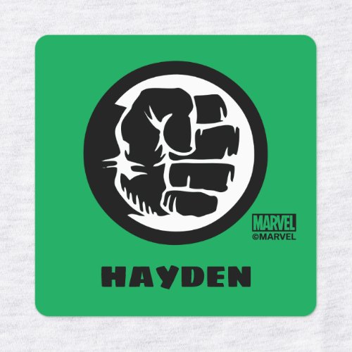 Hulk Retro Fist Icon Kids Labels