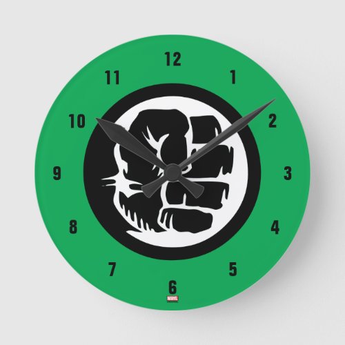 Hulk Retro Fist Icon Round Clock