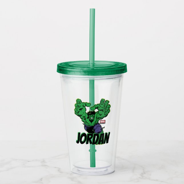Hulk Retro Grab Acrylic Tumbler (Front)