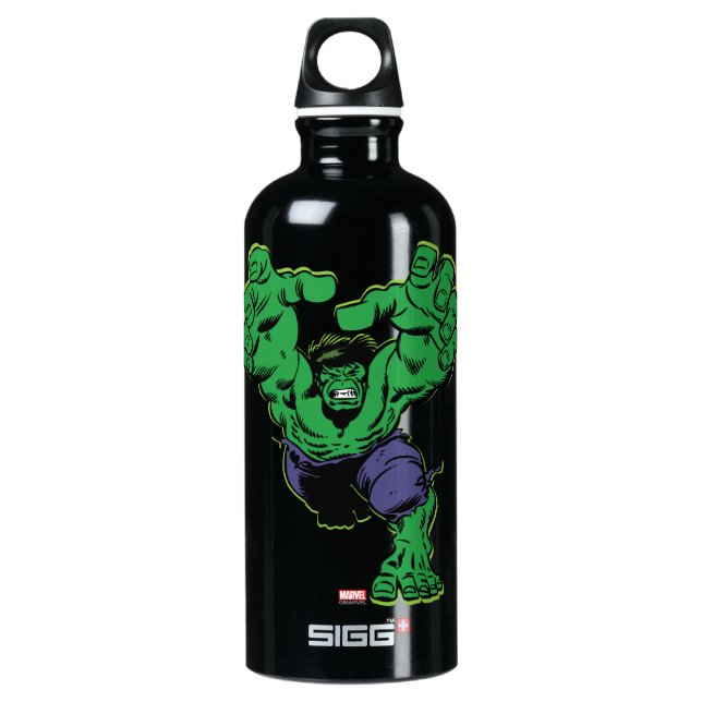 Hulk Retro Grab Aluminum Water Bottle (Front)