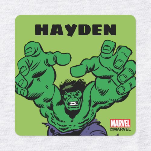 Hulk Retro Grab Kids Labels