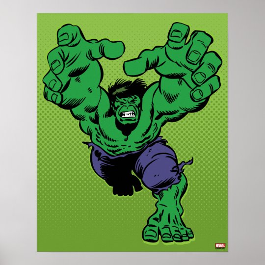Hulk Retro Grab Poster | Zazzle.com