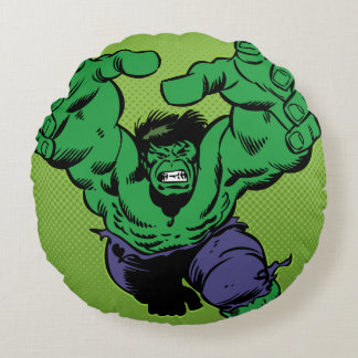 Hulk Retro Grab Round Pillow