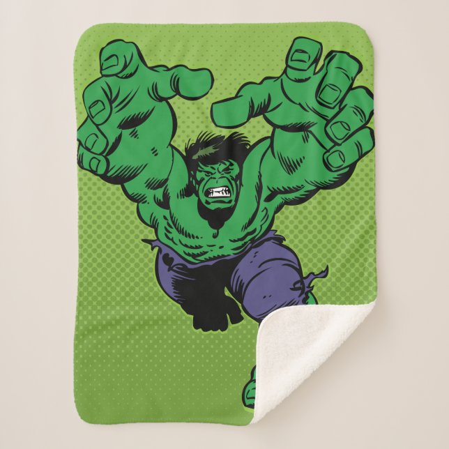 Hulk Retro Grab Sherpa Blanket (Front)