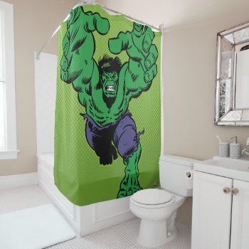 Hulk Retro Grab Shower Curtain by marvelclassics at Zazzle