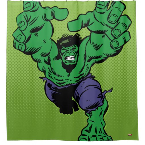 Hulk Retro Grab Shower Curtain Zazzle