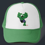 Hulk Retro Grab Trucker Hat<br><div class="desc">Check out this vintage Hulk leap forward to grab with his massive hands!</div>