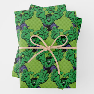 Hulk Retro Grab Wrapping Paper Sheets