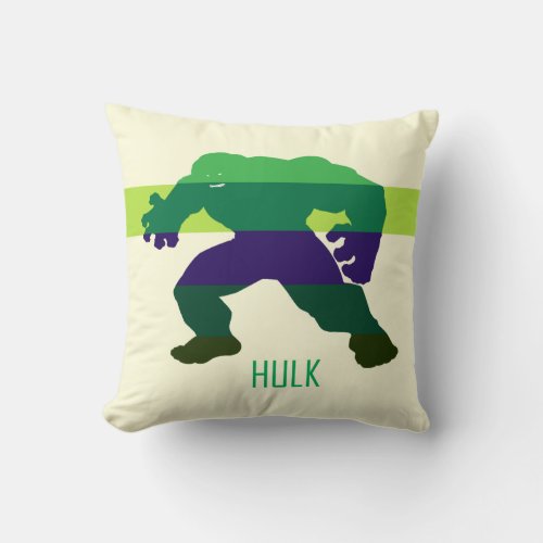 Hulk Silhouette Color Block Throw Pillow