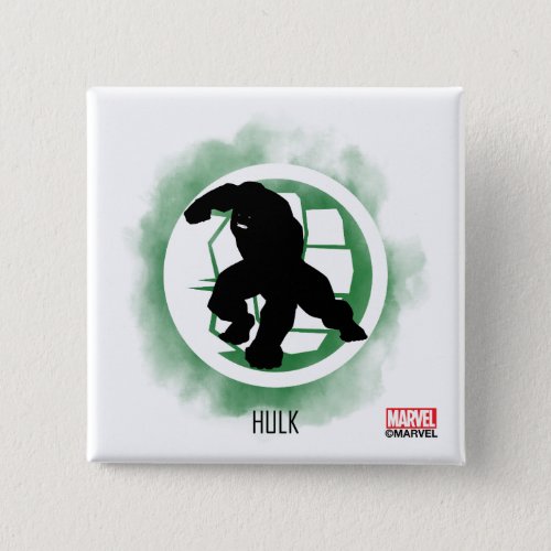 Hulk Silhouette Over Watercolor Icon Button