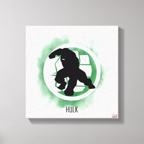 Hulk Silhouette Over Watercolor Icon Canvas Print