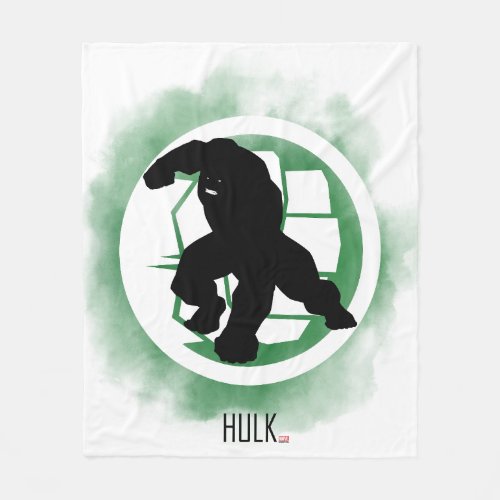 Hulk Silhouette Over Watercolor Icon Fleece Blanket