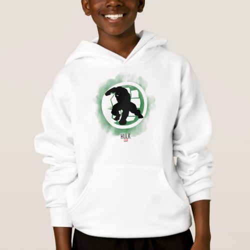 Hulk Silhouette Over Watercolor Icon Hoodie
