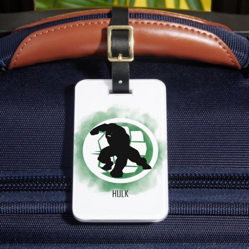 Hulk Silhouette Over Watercolor Icon Luggage Tag