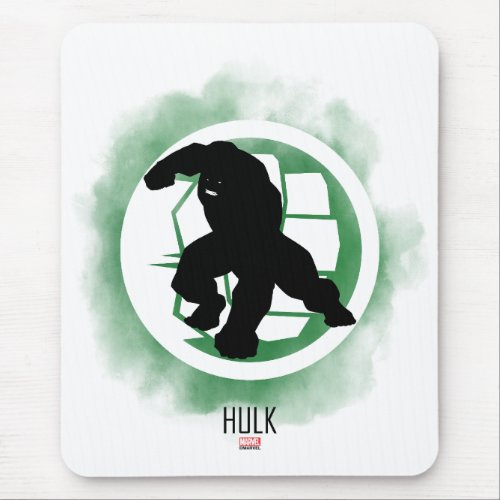 Hulk Silhouette Over Watercolor Icon Mouse Pad