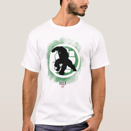 Hulk Silhouette Over Watercolor Icon T_Shirt