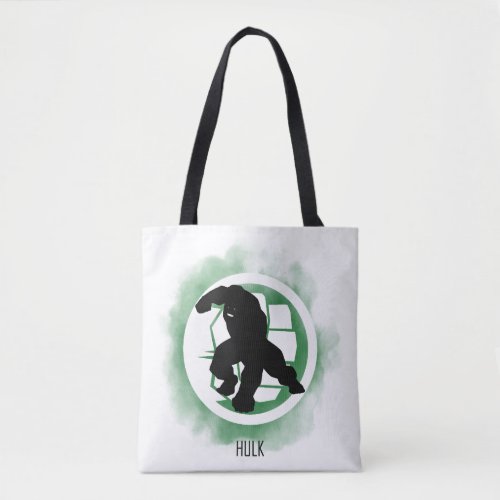 Hulk Silhouette Over Watercolor Icon Tote Bag