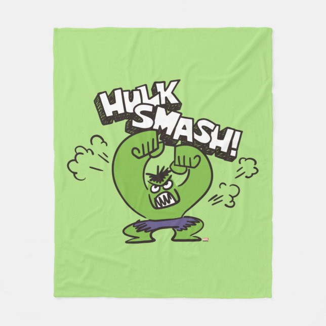 Hulk Smash Angry Doodle Graphic Fleece Blanket (Front)